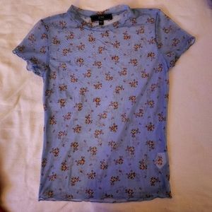 Vibe, Large, Mesh Blue with Red Flowers